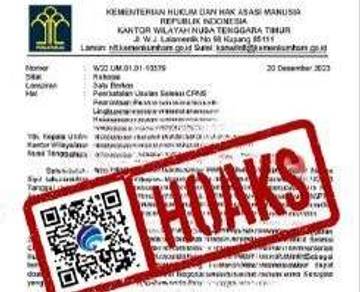 Hoaks Surat Pembatalan Seleksi CPNS Kemenkumham NTT