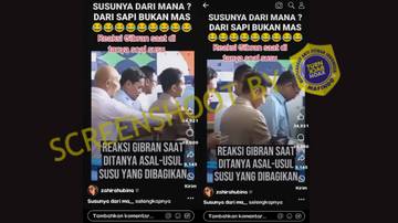 Hoaks Video Reaksi Gibran Soal Susu