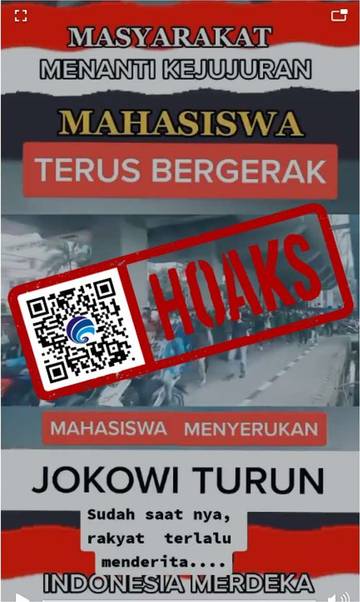 Hoaks Mahasiswa Tuntut Presiden Jokowi Turun dari Jabatan