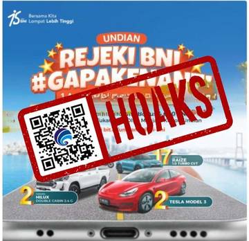 Hoaks Unggahan Berisi Gebyar Bank BNI 2024