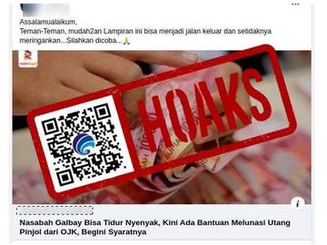 Hoaks OJK Berikan Bantuan untuk Lunasi Pinjol