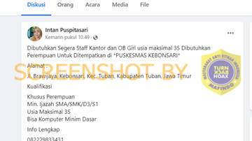 Hoaks Lowongan Kerja Puskesmas Kebonsari Tuban 