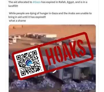 Hoaks Bantuan untuk Gaza Dibuang di Mesir