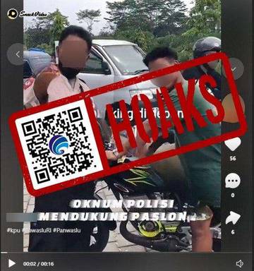 Hoaks Video Oknum Polisi Mendukung Pasangan Calon 03