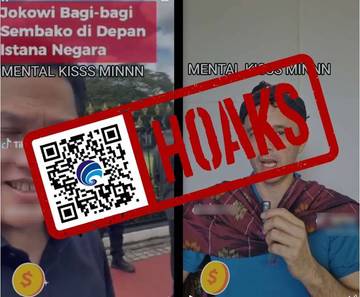 Hoaks Presiden Jokowi Bagikan Sembako di Depan Istana 