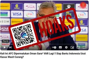 Hoaks Timnas Oman Bantu Indonesia Usut Kecurangan Wasit 