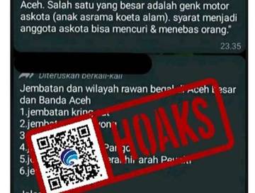 Hoaks 23 Geng Motor Teridentifikasi di Aceh