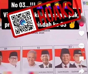 Hoaks Prabowo-Gibran Berada di Nomor Urut 03