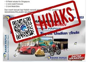 Hoaks Penawaran Undian dari Bank Papua