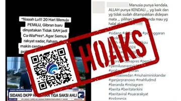 Hoaks Sidang DKPP Putuskan Gibran Tidak Sah Pemilu 