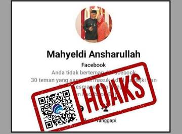 Hoaks Akun Facebook Mengatasnamakan Gubernur Sumatra Barat