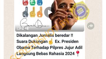 Hoaks Dukungan Barack Obama untuk Paslon 01