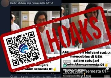 Hoaks Menkeu Sri Mulyani Berpose Dukung Paslon 01