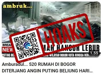 Hoaks 520 Rumah di Bogor Diterjang Puting Beliung