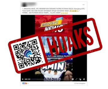 Hoaks KPU Umumkan Pelaksanaan Pilpres 2024 Putaran Kedua