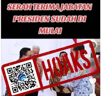 Hoaks Anies Serah Terima Jabatan Presiden Bersama Jokowi