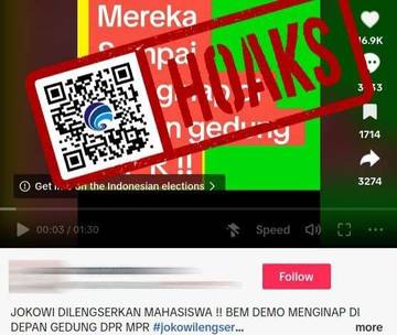 Hoaks Aksi Demonstrasi Mahasiswa Lengserkan Presiden Jokowi