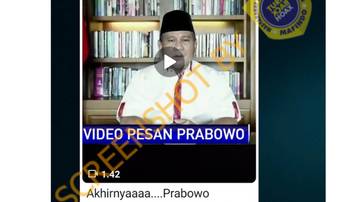 Hoaks Video Prabowo Mengakui Kecurangan Pemilu 2024