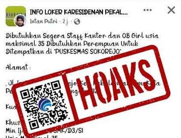 Hoaks Lowongan Kerja Puskesmas Sokorejo Kota Pekalongan
