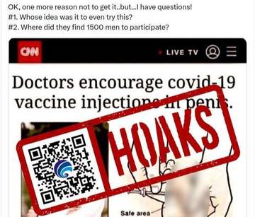 Hoaks Dokter Anjurkan Suntik Vaksin Covid-19 di Kelamin Pria
