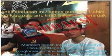 [HOAKS] Kaesang Gunakan T-Shirt Berlogo Palu Arit