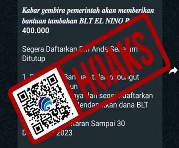 [HOAKS] Link Pendaftaran BLT El Nino Rp400 Ribu