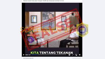 [HOAKS] Video Dokter Terawan Mempromosikan Obat Tekanan Darah Tinggi