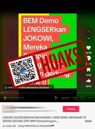 [HOAKS] Aksi Demonstrasi Mahasiswa Lengserkan Presiden Jokowi
