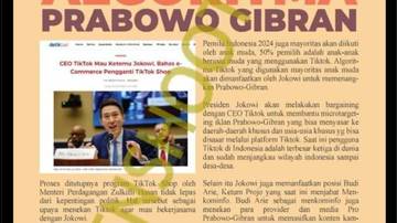 [SALAH] Jokowi Temui CEO Tiktok untuk Kondisikan Algoritma Prabowo-Gibran