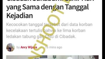[SALAH] 5 Korban Ledakan Gas di Cibadak Sukabumi Lahir 27 November