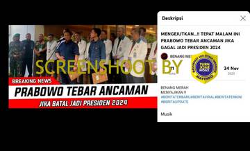 [SALAH] Prabowo Tebar Ancaman Jika Batal Jadi Presiden 2024