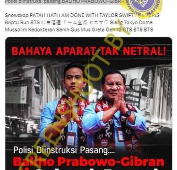 [SALAH] POLISI DIINSTRUKSIKAN PASANG BALIHO PRABOWO-GIBRAN