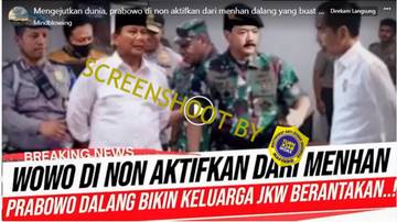 [SALAH]: “PRABOWO SUBIANTO DINONAKTIFKAN SEBAGAI MENHAN”
