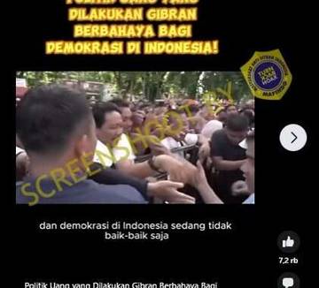 [SALAH] POLITIK UANG YANG DILAKUKAN GIBRAN BERBAHAYA BAGI DEMOKRASI DI INDONESIA!
