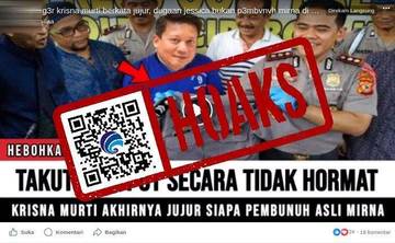 [HOAKS] Krishna Murti Mengaku Bahwa Pembunuh Mirna Salihin Bukan Jessica Wongso