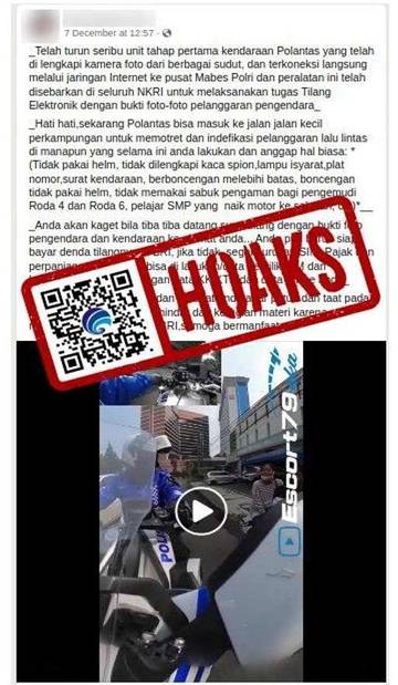 [HOAKS] 1000 Unit Kendaraan Polantas yang Dilengkapi ETLE Dikerahkan untuk Melaksanakan Tugas Tilang hingga ke Jalan Kecil