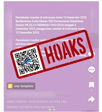 [HOAKS] Surat Edaran Kemenkes RI tentang Kewajiban Penggunaan Masker Kembali