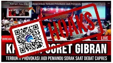 [HOAKS] KPU Coret Gibran Rakabuming Raka karena Gestur Provokasi pada Debat Pertama Pilpres 2024