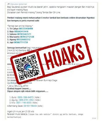 [HOAKS] Pemkot Malang Luncurkan Enam Motor Tambal Ban Online