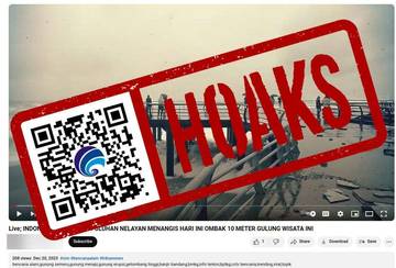 [HOAKS] Ombak Tsunami Setinggi 10 Meter Hancurkan Tempat Wisata