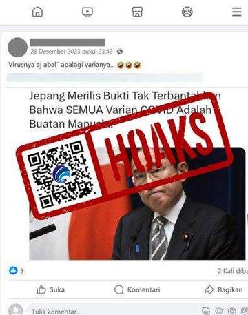 [HOAKS] Jepang Merilis Bukti Varian Covid-19 Buatan Manusia
