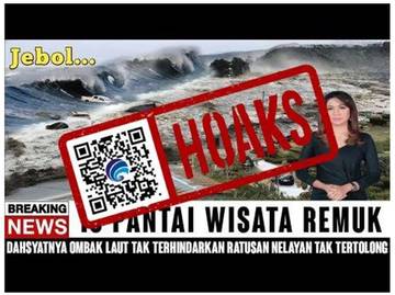 [HOAKS] 15 Pantai Wisata Diterjang Gelombang Ombak Mirip Tsunami