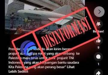 Hoaks Video Penampakan Roket Dikirimkan Presiden ke Palestina