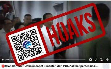 Hoaks Presiden Jokowi Copot Lima Menteri dari PDIP