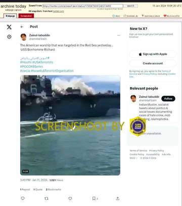 Hoaks Kapal Perang AS Diserang di Laut Merah