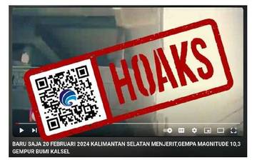 Hoaks Gempa 10,3 M Guncang Kalimantan Selatan 