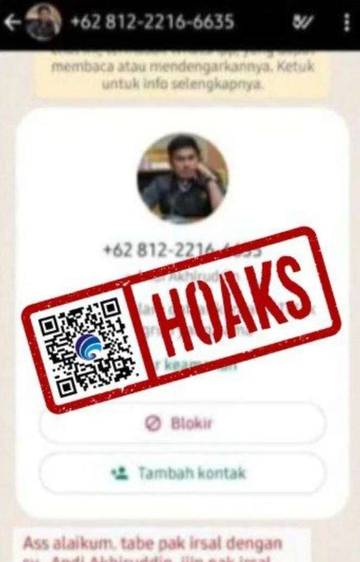 Hoaks, Akun WhatsApp Mengatasnamakan Ketua Komisi I DPRD Kabupaten Bone.