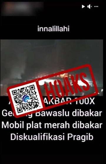 Hoaks, Gedung Bawaslu Dibakar oleh Pengunjuk Rasa.