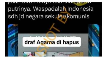 Hoaks, Frasa Agama Akan Dihapus Dalam Peta Jalan Pendidikan oleh Kemendikbud.