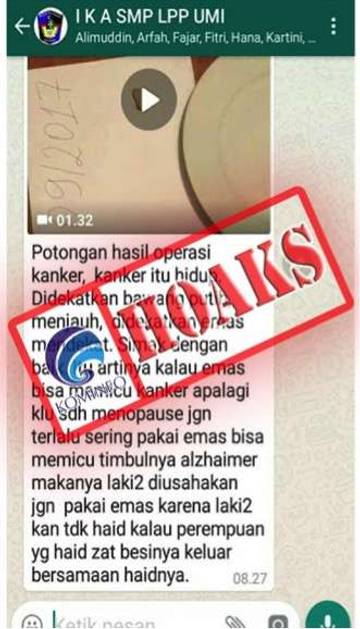 {hoaks} Potongan Kanker Menjauh Ketika Di Dekatkan Bawang Putih